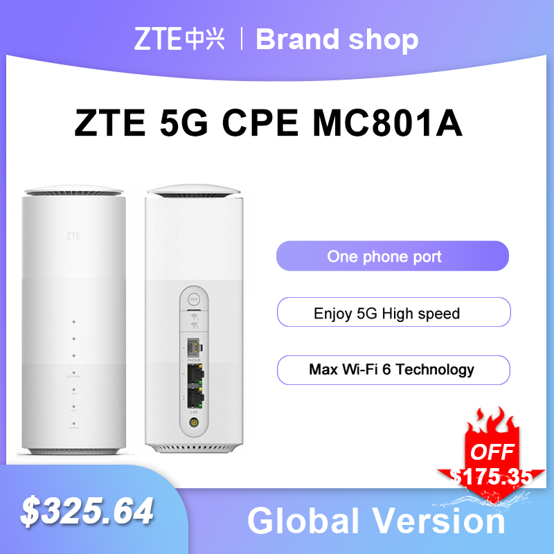 ۷ι  ZTE MC801A CPE 5G  Wifi 6 SDX55 NSA + SA N78/79/41/1/28 802.11AX WiFi   4g/5g WiFi  sim ī